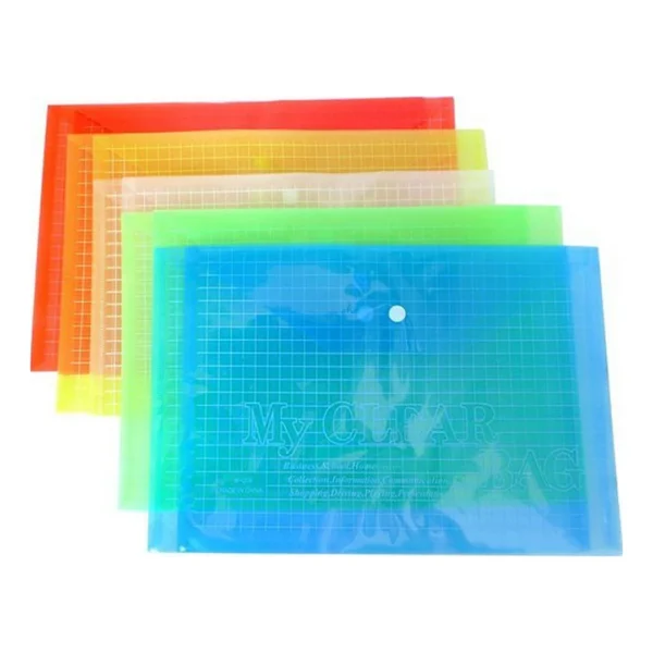 Clear Button Bag File Folder