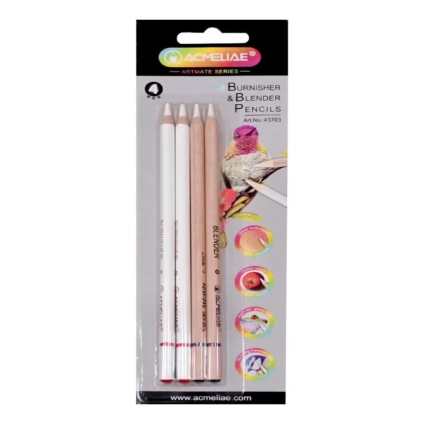 Acmeliae Blender & Brushsher Pencil Set Of 4 Pcs