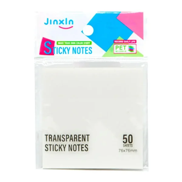 Jinxin Transparent Sticky Notes 76x76 mm