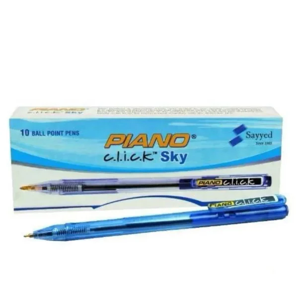 Piano Ball pen CLICK SKY Blue 10 Pcs/Box
