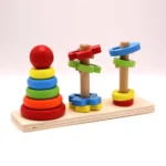 Rainbow Three Column Tower Shape Educational Toys