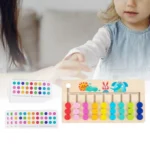 Montessori Wooden Puzzle Slide and Color Game